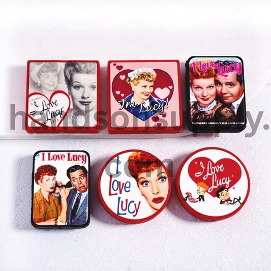 American Classic Sitcom Characters Flat Back in Various Shapes & Design, Silicone Focal Beads Random Mix