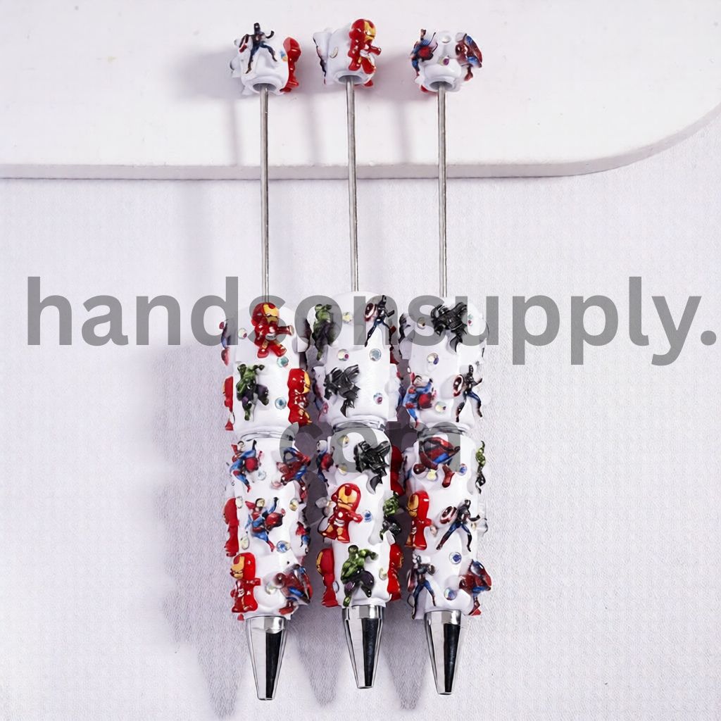 Strong Bold Power Character Series Beadable Clay Pen with AB Rhinestones
