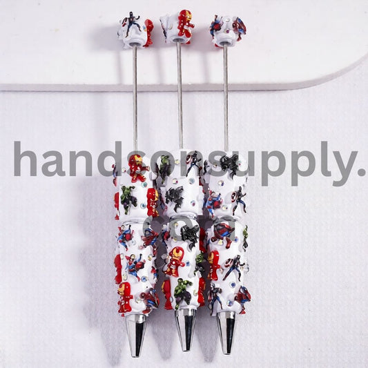 Strong Bold Power Character Series Beadable Clay Pen with AB Rhinestones