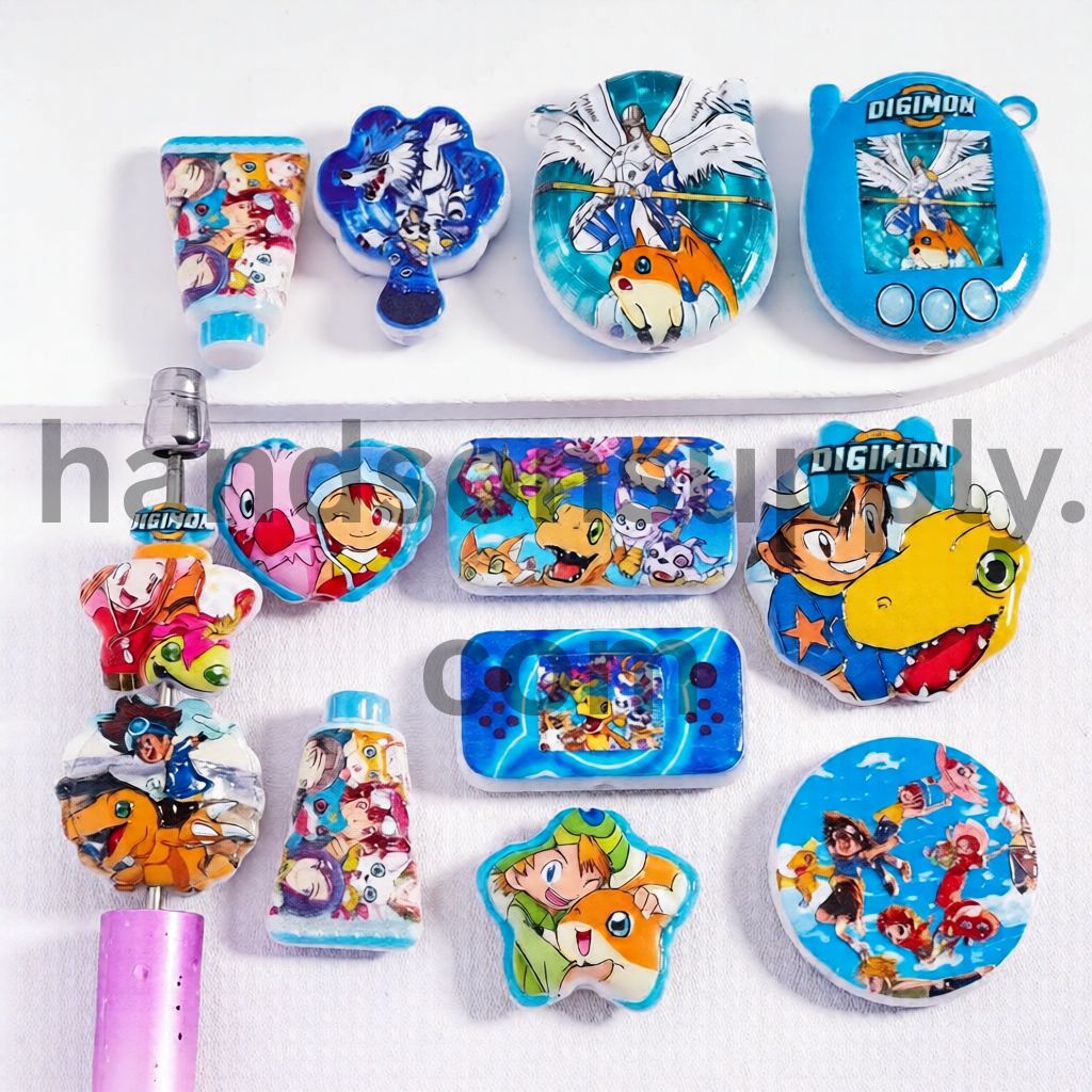 Japanese Baby Monster Series Prints Different Shape & design Acrylic Pendant Beads