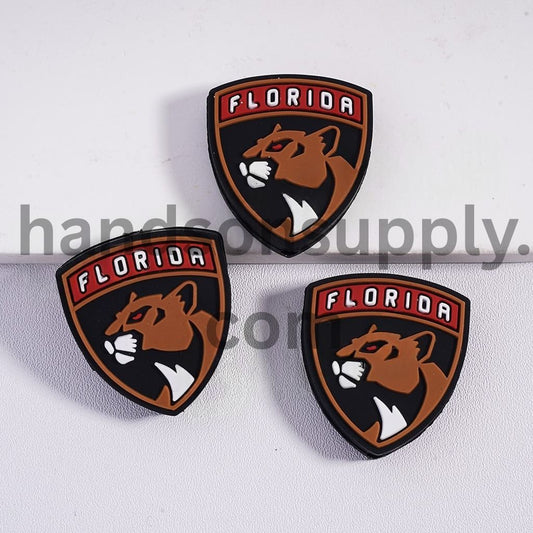 Florida Ice Hockey Team Badge Sports Theme Silicone Focal Beads