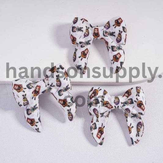 Soft Cute Bowtie Shape Girl Band Prints, Silicone Focal Beads 40MM