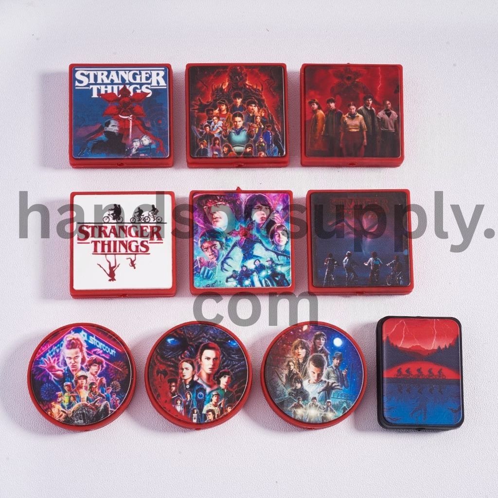 Horror Style Halloween Theme Design Print in Various Designs and Shapes, Silicone Focal Beads Random Mix