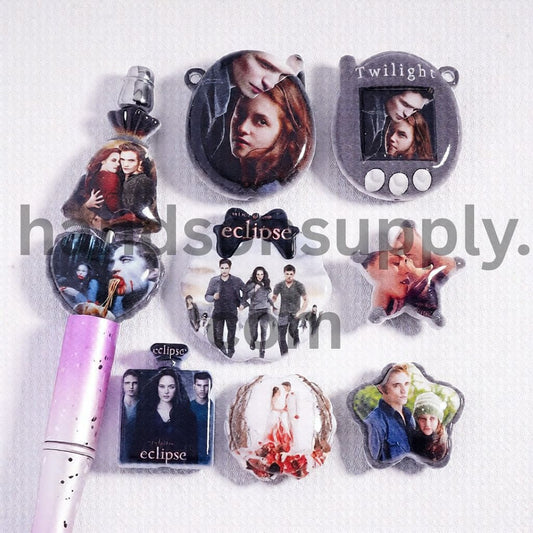 Classic Vampire Love Series Different Shapes & Designs Prints Acrylic Beads Pendant Random Mix