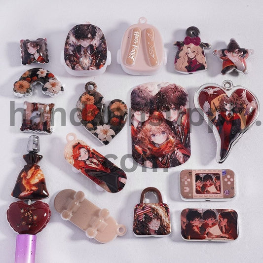 Wizard Boy Theme with Various Designs & Prints, Mixed Shapes Collection Acrylic Beads Random Mix