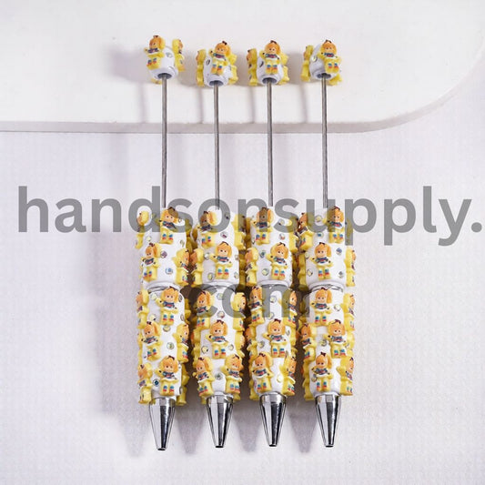 Rainbow Fairy Beadable Clay Pens with AB Rhinestones & White Pearls