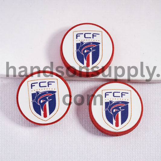 Cape Verde Football Soccer Team Sport Theme Print Flat Round Shape Silicone Focal Beads