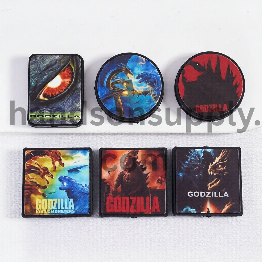 American Monster Character Theme Print in Different Shape & Design Silicone Focal Beads  Random Mix