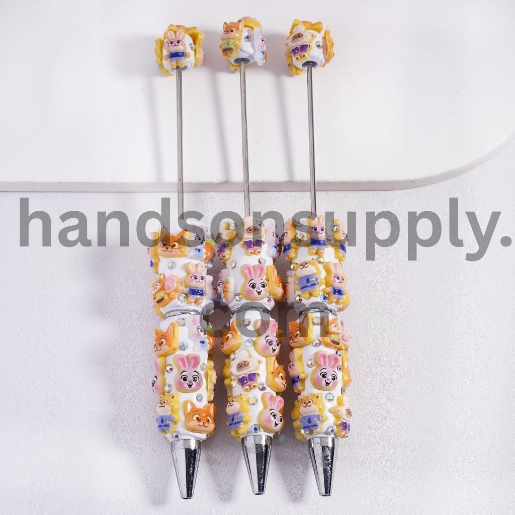 Crazy Animal City Character Series Beadable Clay Pen with AB Rhinestones Random Mix
