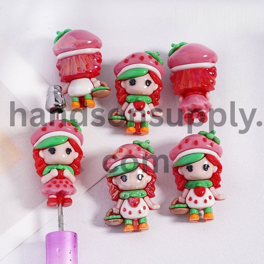 Soft PVC rubber beads in the Berry Girl Series with Different designs Height 33MM, Random Mix