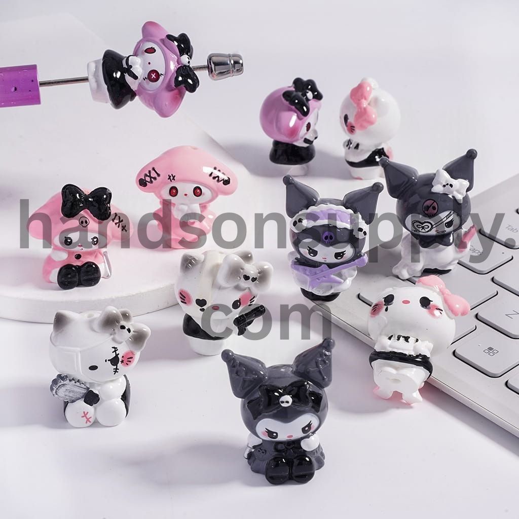 Cute Adorable Character Series in Assorted Designs Acrylic Beads Random Mix
