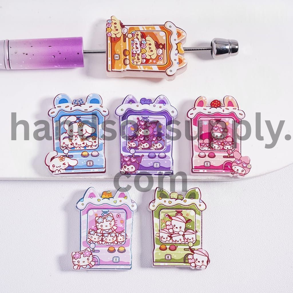 Claw Doll Machine Shape in Various Shapes & Designs Acrylic Beads 23*31MM, Random Mix