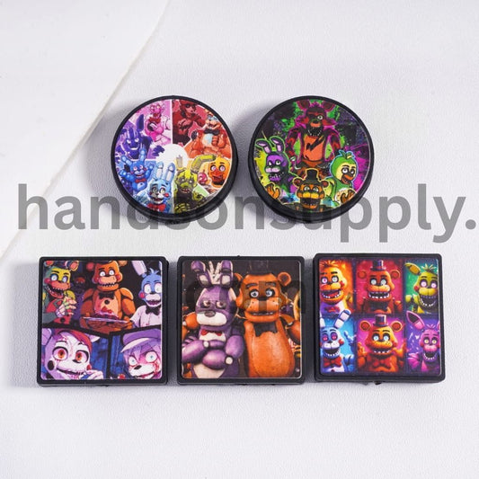 Horror Adventure Game Flat Round and Square Shape Silicone Focal Beads Random Mix