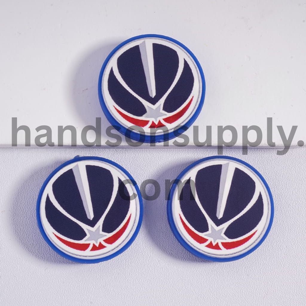 Washington Basketball Team, Sport Theme Flat Round Shape Silicone Focal Beads