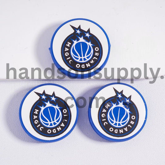 Orlando Basketball Team Sport Theme Flat Round Shape Silicone Focal Beads