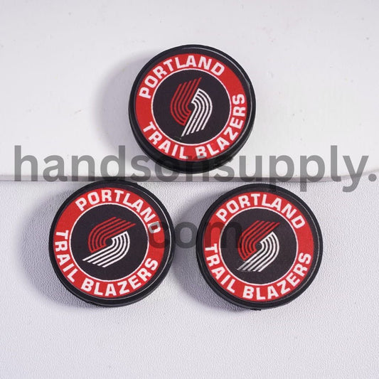 Portland Basketball Team, Sport Theme Flat Round Shape Silicone Focal Beads