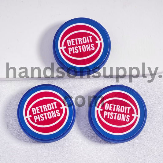 Detroit Basketball Team, Sport Theme Flat Round Shape Silicone Focal Beads