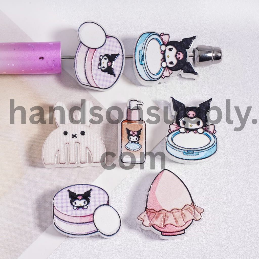 Concavo‑Convex Adorable Character Makeup Collection Acrylic Beads Random Mix