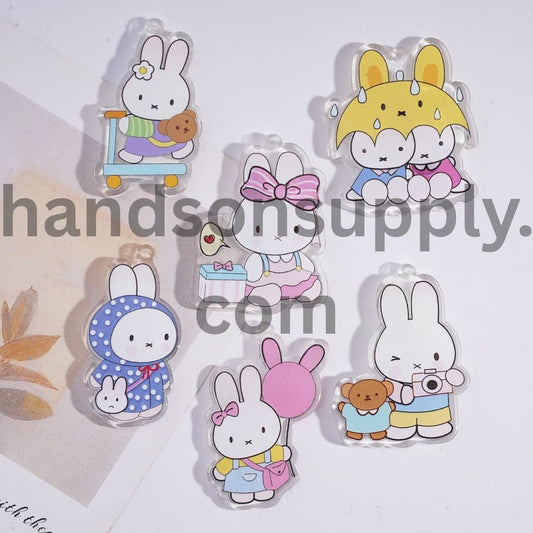 Cute Classic White Bunny Series Translucence, Acrylic Pendant Random Mix