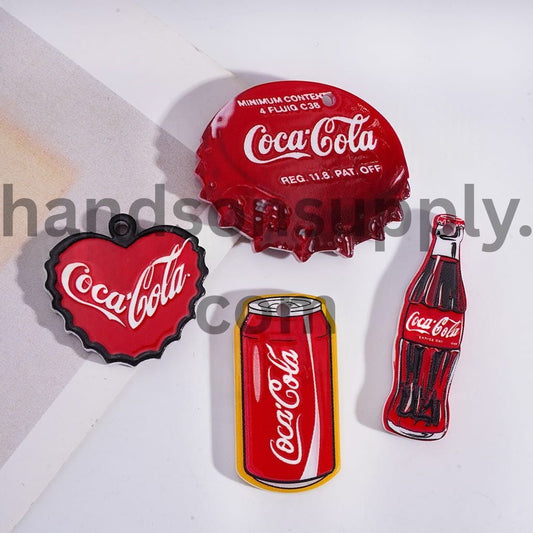 Acrylic Pendant Vintage Soda Carbonated Soft Drink, Classic Bottle & Cap Designs, Random Mix