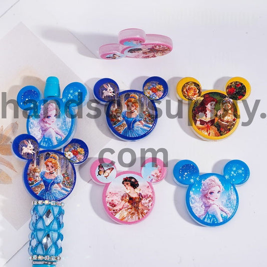 Princess Print Mouse‑Head Acrylic Beads 33*38 MM Random Mix