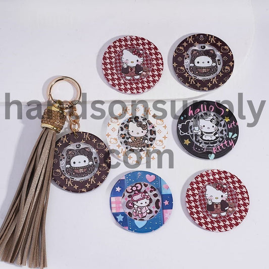 Cute Cat Character Series Acrylic Pendant Beads, 41MM Random Mix