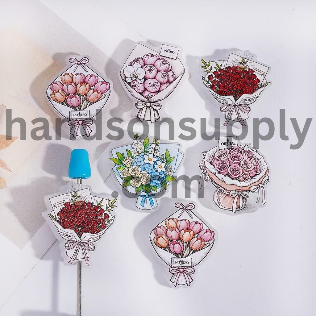 Translucent Luxury Flower Bouquet Acrylic Beads Random Mix