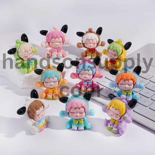 Cute Freckle‑Face Baby Girl in Sitting Position  Figurine 41MM, No Hole, Random Mix
