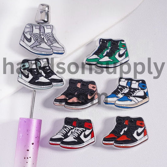 Acrylic Beads Basketball Shoes Series, 25*17MM, Multi-Color, Random Mix