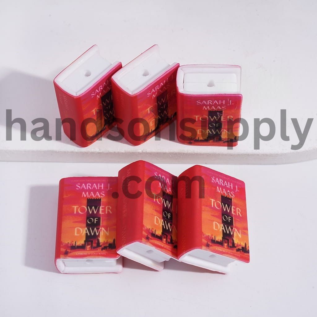 3D Mini Book with Tower in Desert Pattern Teenage Fantasy Series Print Silicone Focal Beads