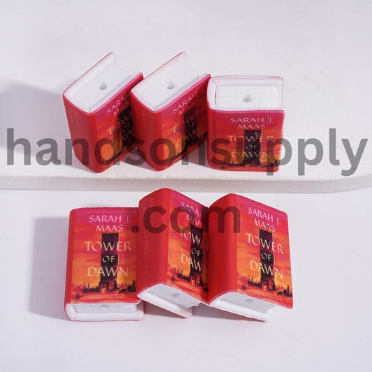 3D Mini Book with Tower in Desert Pattern Teenage Fantasy Series Print Silicone Focal Beads