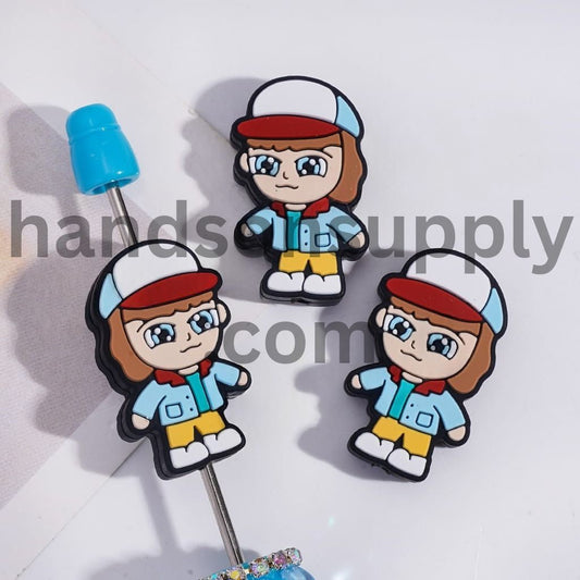 Baseball Cap Boy Horror Character Silicone Focal Beads
