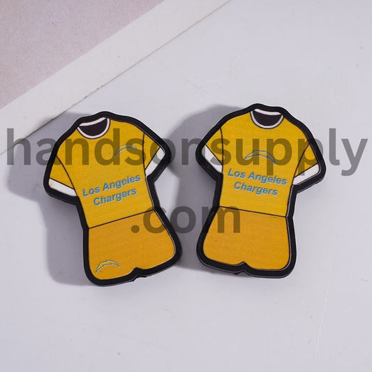 LA Chargers Football Yellow Color Jersey Design Silicone Focal Beads