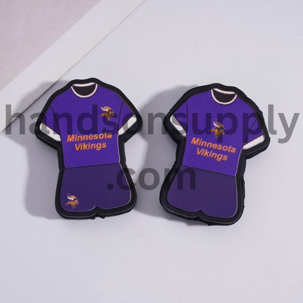 Minnesota Football Set Jersey Design Silicone Focal Beads