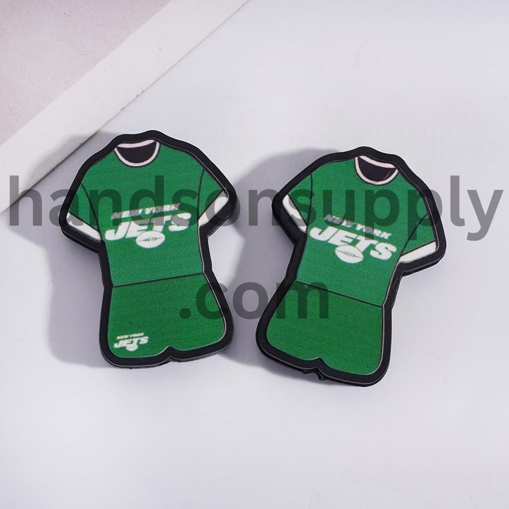 NY Jets Football Set Jersey Design Silicone Focal Beads