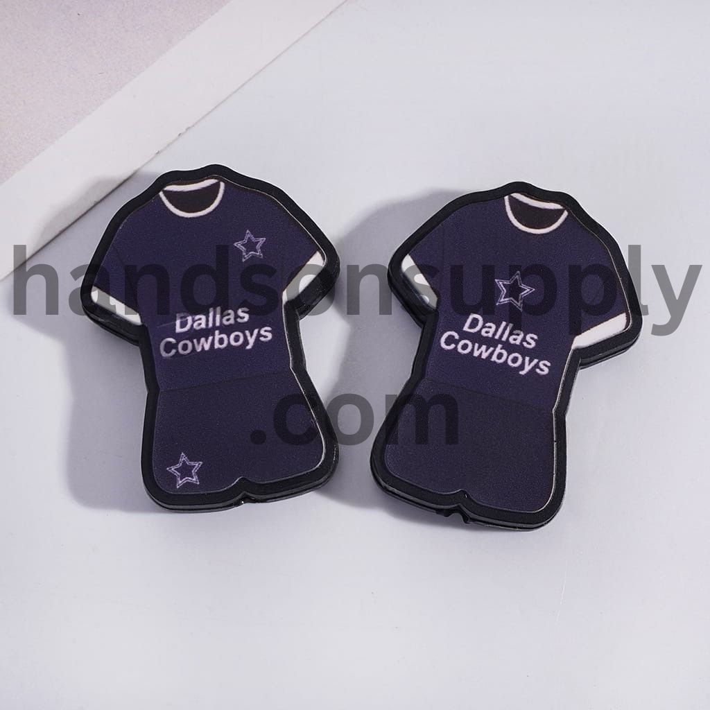 Dallas Football Set Jersey Design Silicone Focal Beads