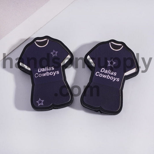 Dallas Football Set Jersey Design Silicone Focal Beads