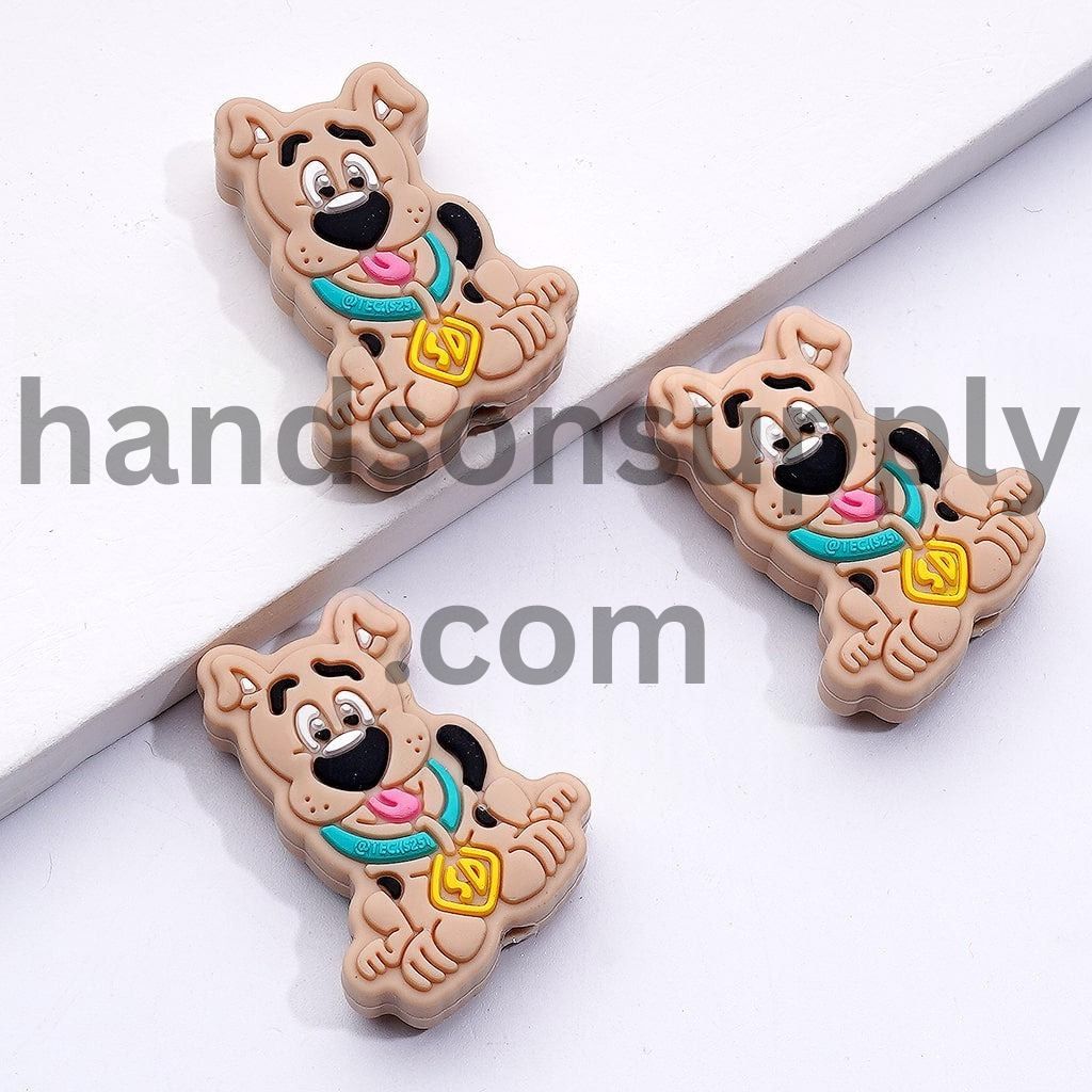 Cute Cartoon Playful Silly Dog Character Silicone Focal Beads