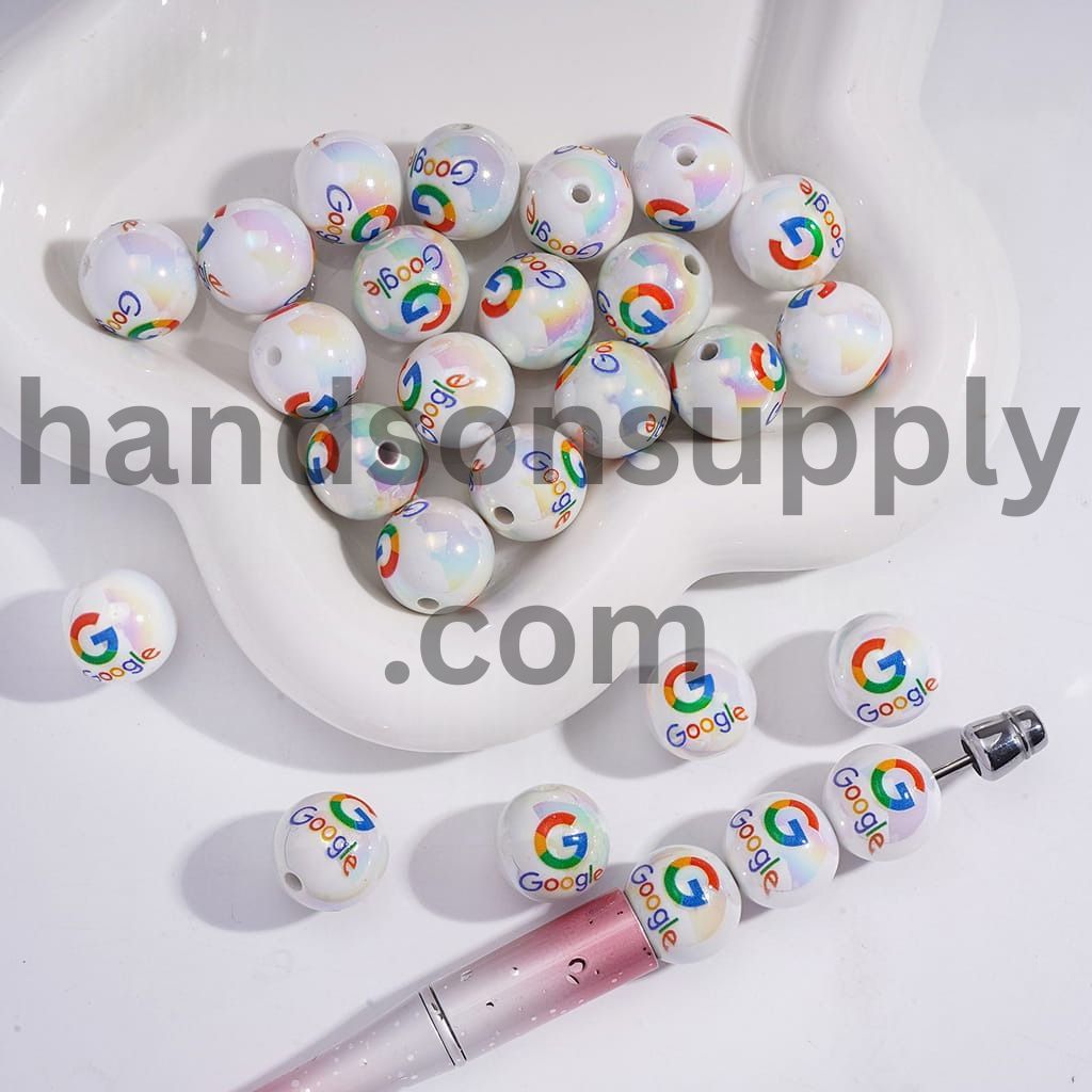 UV Coating with SE Pattern Round Acrylic Beads for Bracelets 16MM