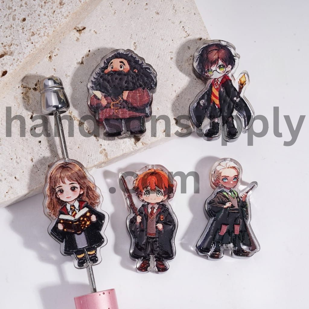 Translucent Wizard Boy Character Black Series Acrylic Beads Random Mix