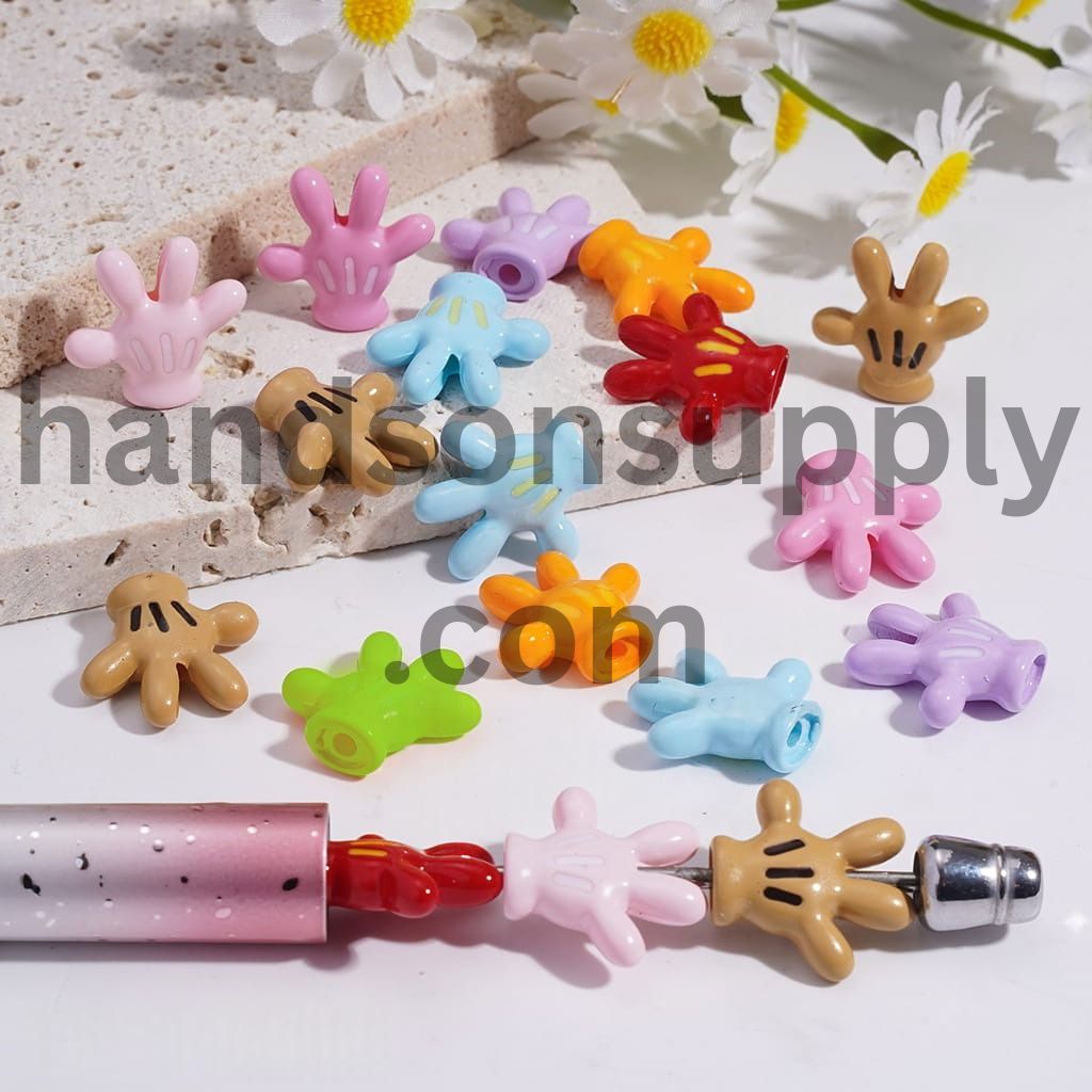 Classic Animation Cute Mouse Glove Shape Acrylic Beads 17*18MM Random Mix