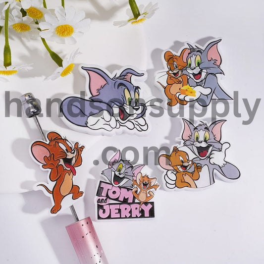Cat & Mouse Cartoon Character Theme Acrylic Beads Random Mix