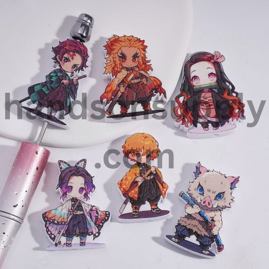 Japanese Cosplay Style in Various Designs Print Acrylic Beads Random Mix