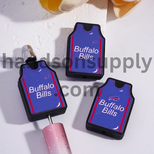 Buffalo Bills Team Football Jersey Sports Theme Silicone Focal Bead