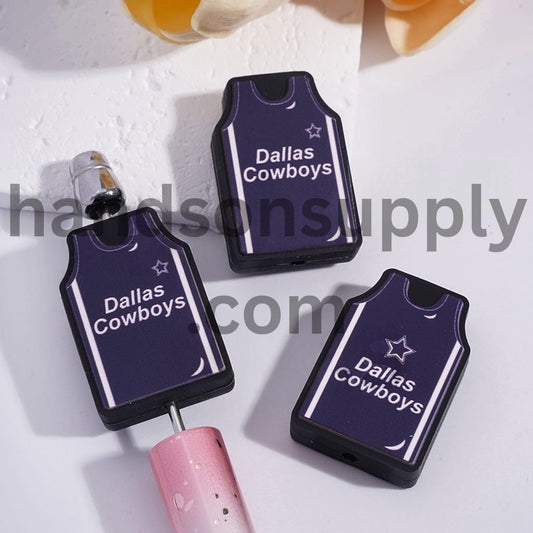 Dallas Cowboys Team Football Jersey Sports Design Silicone Focal Beads