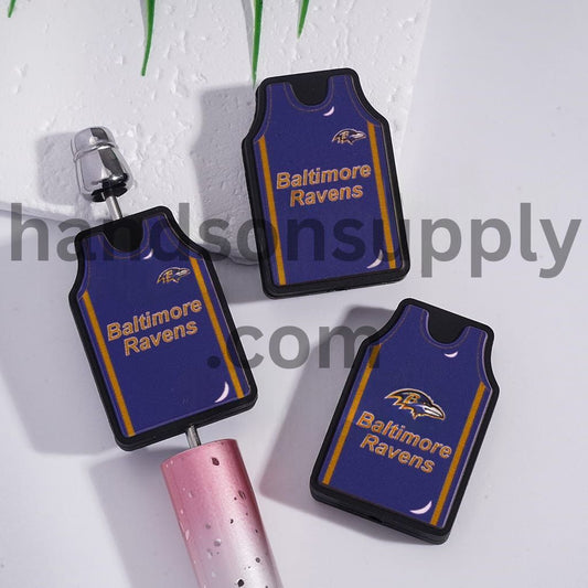 Baltimore Football Jersey Ravens Team Sports Design Silicone Focal Bead