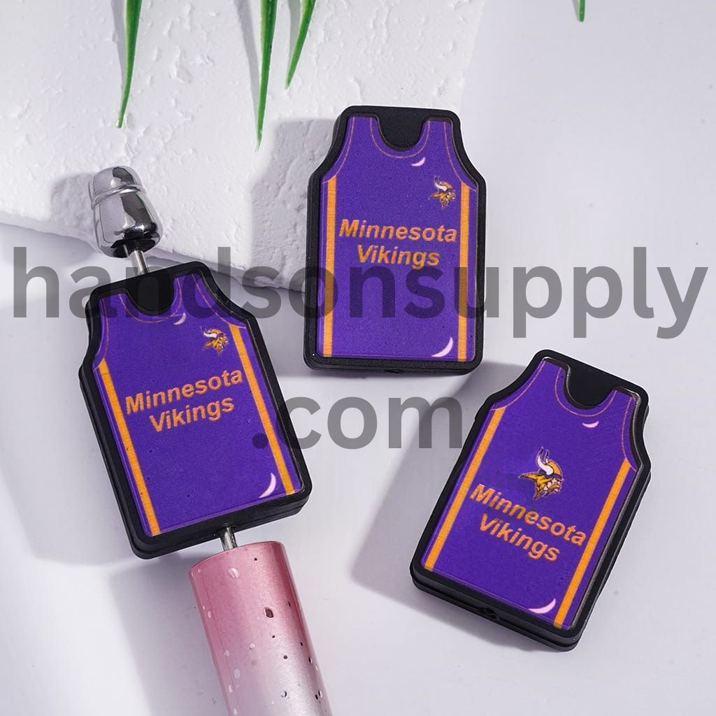 Minnesota Football Jersey Vikings Team Sports Design Silicone Focal Bead