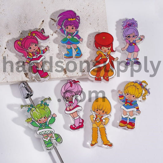 Translucent Rainbow Fairy Girl Character Magic Fantasy Series Acrylic Beads Random Mix