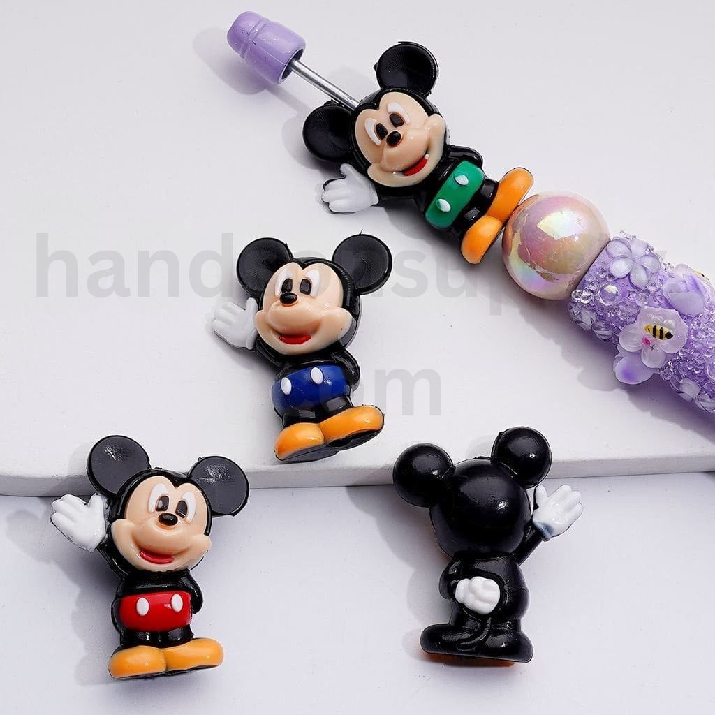 Classic Animation Cute Micke Mini Mous with White Gloves Vivid Soft PVC Rubber Beads, Random Mix