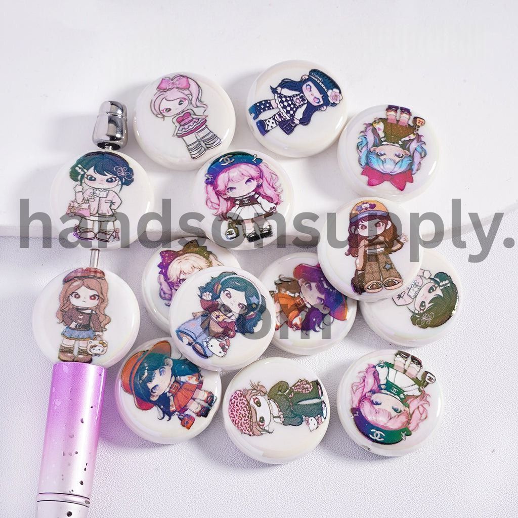 Fashion Girl Assorted Outfits 23 mm Acrylic Beads Random Mix